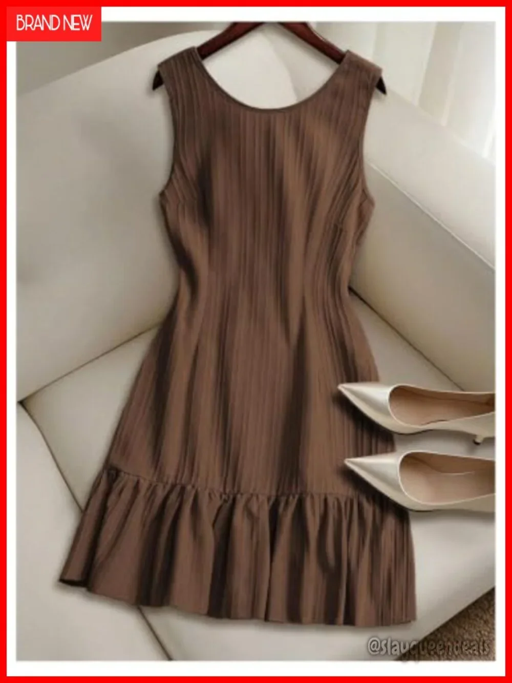 Sleeveless Mini Tank Dress with Bow Backless Ruffle Swing
